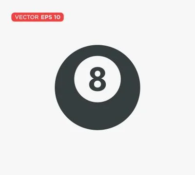 Pool Eight Ball Icon Vector Illustration Stock Illustration