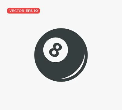 Pool Eight Ball Icon Vector Illustration Stock Illustration
