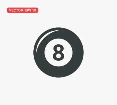 Pool Eight Ball Icon Vector Illustration Stock Illustration