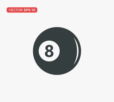 Pool Eight Ball Icon Vector Illustration Stock Illustration