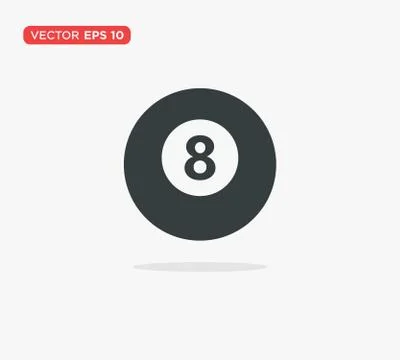 Pool Eight Ball Icon Vector Illustration Stock Illustration