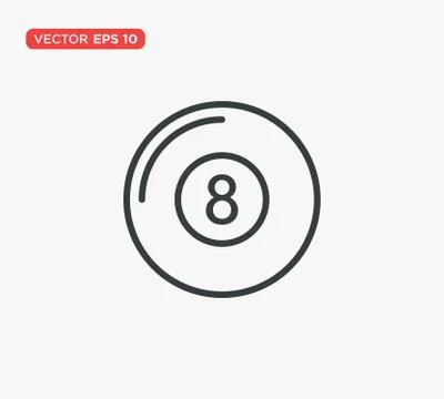 Pool Eight Ball Icon Vector Illustration Illustrazione stock