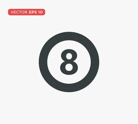 Pool Eight Ball Icon Vector Illustration Design Editable Resizable EPS 10 Stock Illustration