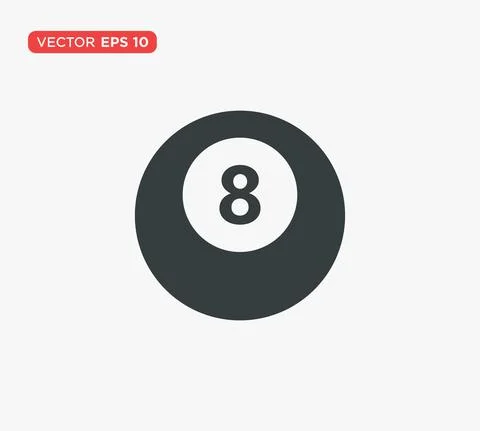 Pool Eight Ball Icon Vector Illustration Design Editable Resizable EPS 10 Stock Illustration
