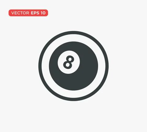 Pool Eight Ball Icon Vector Illustration Design Editable Resizable EPS 10 Stock Illustration