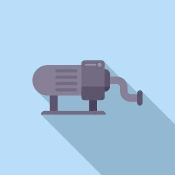Pool engine pump icon flat vector. Water cleaning Stock Illustration