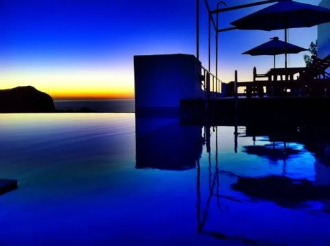 Pool evening light Stock Photos