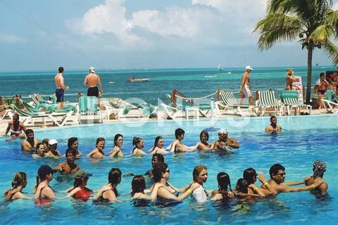 Pool exercises, Mexico Stock Photos