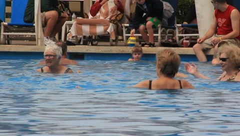Pool Exericise in Mazatlan, Mexico Stock Footage 1117796