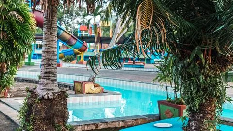 A pool with a few trees in the background Stock Photos