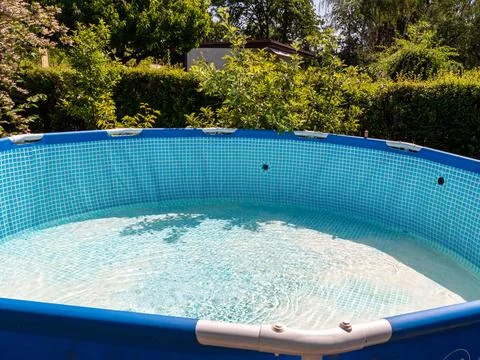 The pool is filled with water. Stock Photos