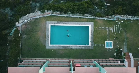 A pool filmed from the top. Stock Footage 147056879