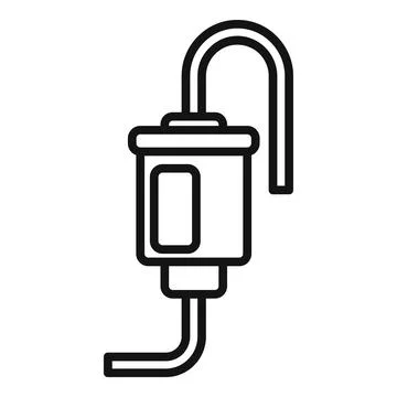 Pool filter icon outline . Service net Stock Illustration