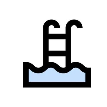 Pool flat color icon Stock Illustration