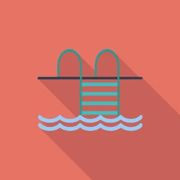 Pool flat icon Stock Illustration