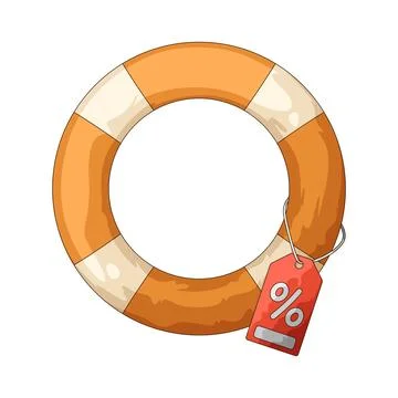 Pool float with discount tag illustration 스톡 일러스트