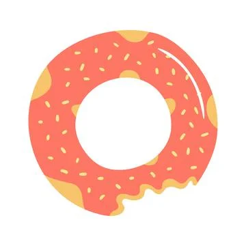 Pool float, donut float hand drawn illustration Stock Illustration