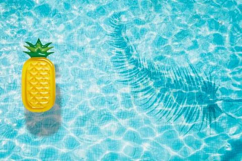 Pool float, ring floating in a refreshing swimming pool Stock Photos