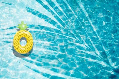 Pool float, ring floating in a refreshing swimming pool Stock Photos