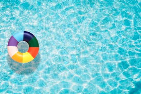 Pool float, ring floating in a refreshing swimming pool Stock Photos