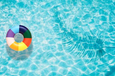 Pool float, ring floating in a refreshing swimming pool Stock Photos