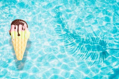 Pool float, ring floating in a refreshing swimming pool Stock Photos