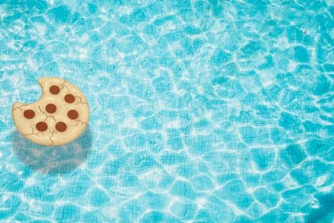 Pool float, ring floating in a refreshing swimming pool Stock Photos