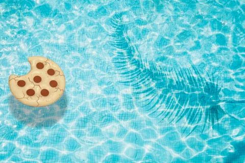 Pool float, ring floating in a refreshing swimming pool Stock Photos