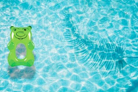 Pool float, ring floating in a refreshing swimming pool Stock Photos