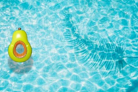 Pool float, ring floating in a refreshing swimming pool Stock Photos