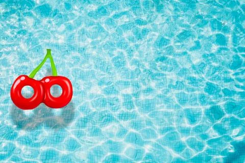 Pool float, ring floating in a refreshing swimming pool Stock Photos