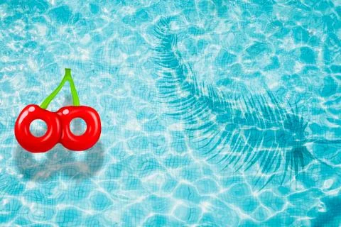 Pool float, ring floating in a refreshing swimming pool Stock Photos
