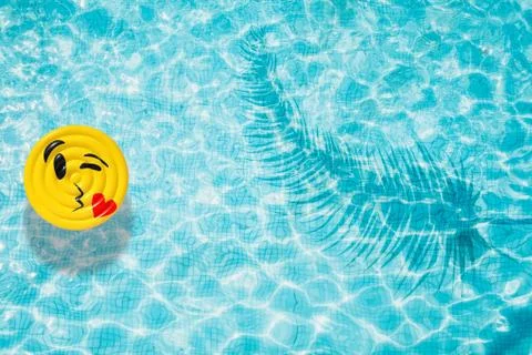Pool float, ring floating in a refreshing swimming pool Stock Photos