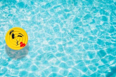 Pool float, ring floating in a refreshing swimming pool Stock Photos