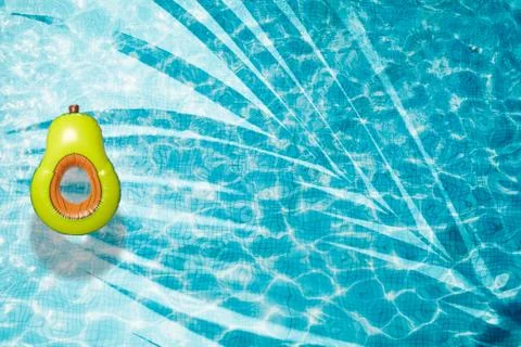Pool float, ring floating in a refreshing swimming pool Stock Photos