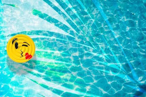 Pool float, ring floating in a refreshing swimming pool Stock Photos