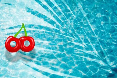 Pool float, ring floating in a refreshing swimming pool Stock Photos