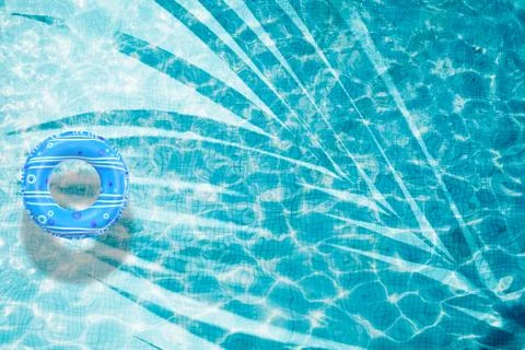Pool float, ring floating in a refreshing swimming pool Stock Photos
