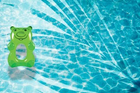 Pool float, ring floating in a refreshing swimming pool Stock Photos