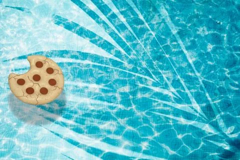 Pool float, ring floating in a refreshing swimming pool Stock Photos