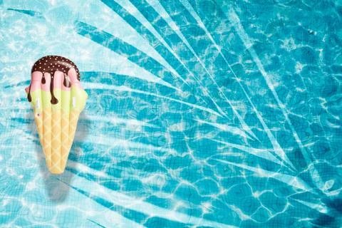 Pool float, ring floating in a refreshing swimming pool Stock Photos
