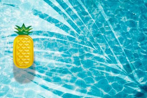 Pool float, ring floating in a refreshing swimming pool Stock Photos