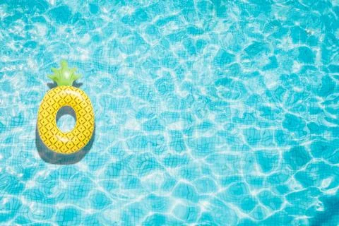 Pool float, ring floating in a refreshing swimming pool Stock Photos