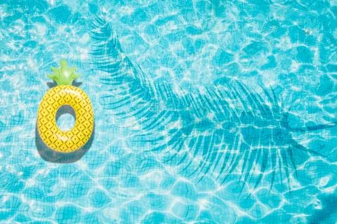 Pool float, ring floating in a refreshing swimming pool Stock Photos