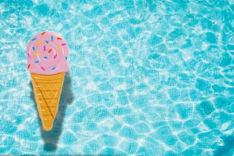 Pool float, ring floating in a refreshing swimming pool Stock Photos