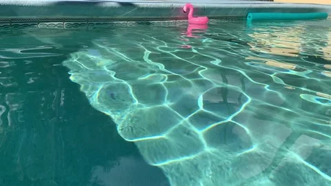 Pool Float Toys Low Angle 4K Stock Footage 208111487