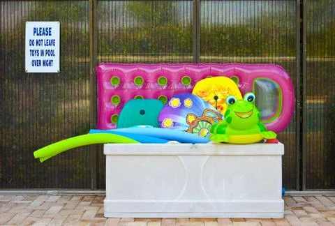 Pool Floats in Container Stock Photos