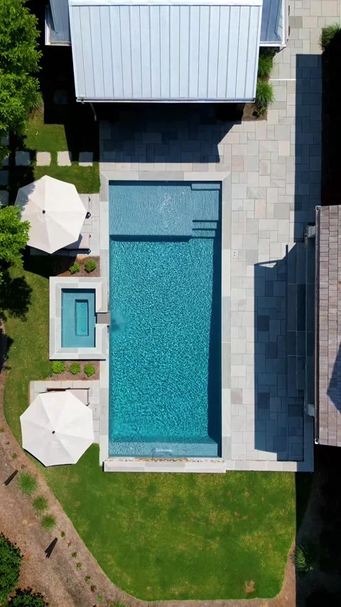 Pool flyover Stock Footage 282317645