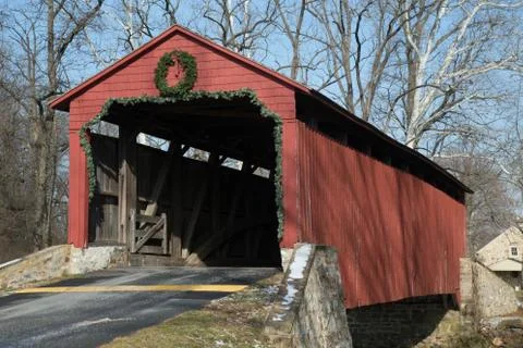 Pool forge covered bridge Stock Photos