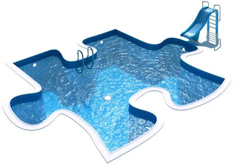 Pool in the form of a puzzle イラスト素材